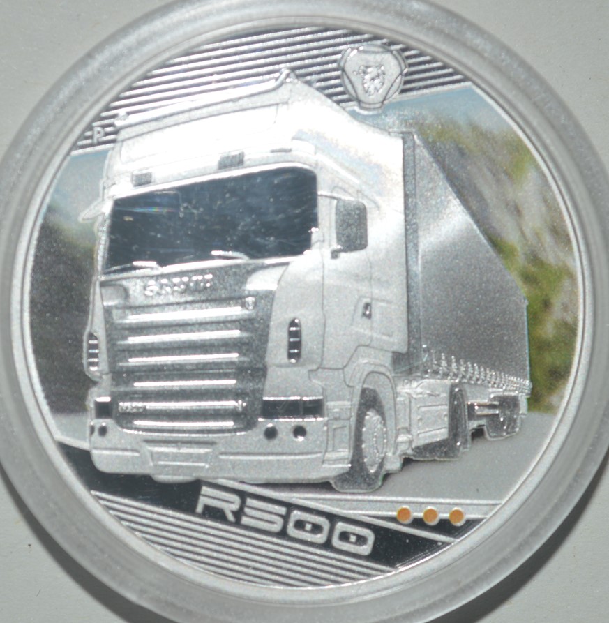  - kirofa - TUVALU - 2010 - KING OF THE ROAD SCANIA RS500 - 1 OZ SILVER 999 PROOF.PP.   