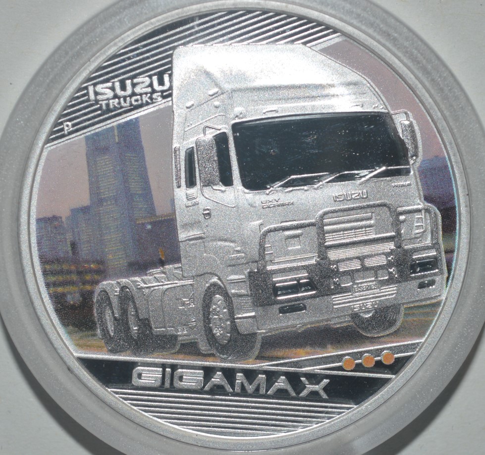 - kirofa - TUVALU - 2010 - KING OF THE ROAD ISUZU GIGAMAX - 1 OZ SILVER 999 PROOF.PP.