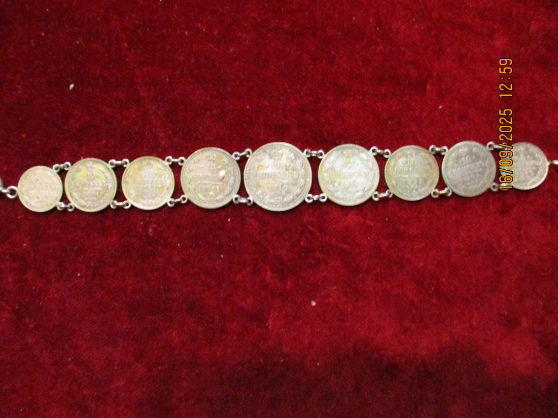 Armband Silbermünzen Russland Gewicht: Ca:19g / R2   