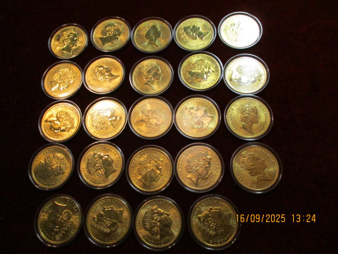  24 x 5 Dollars Australien 2000 Sport 500 Gramm / X1   