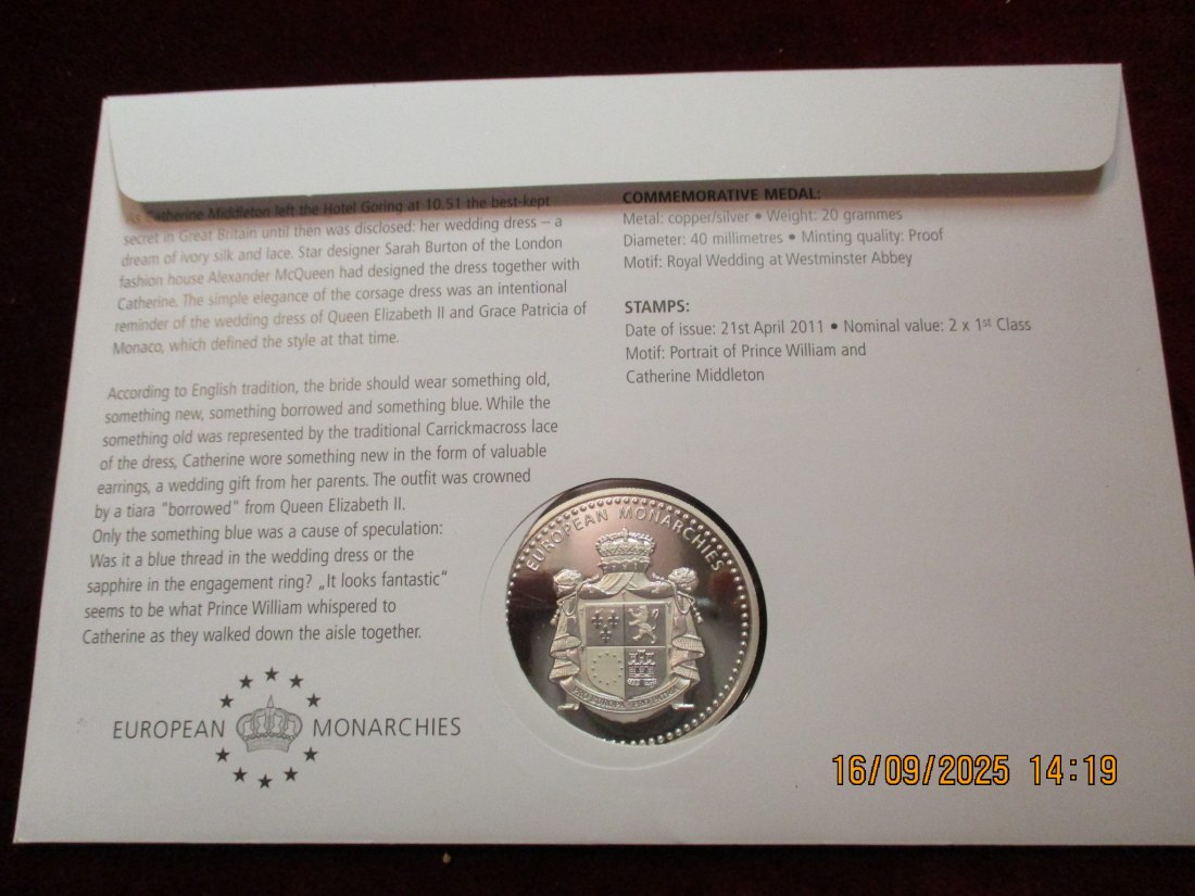  Numisbrief The Royal Wedding Gewicht: 42g /3   