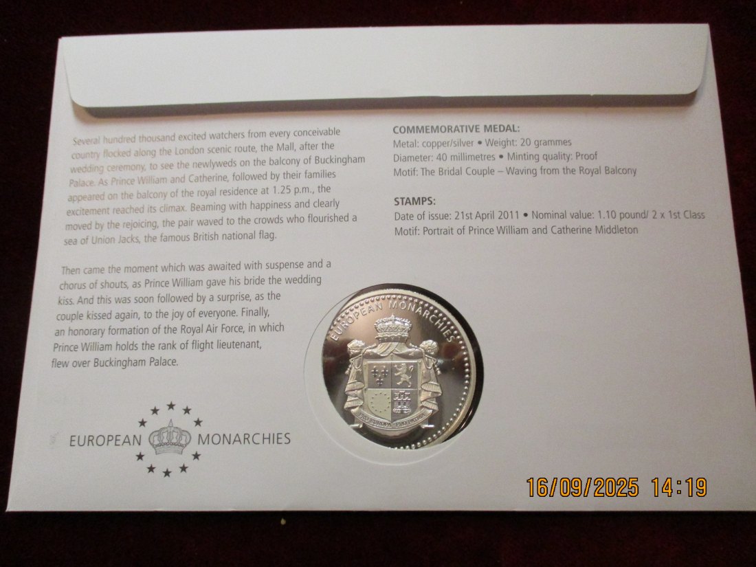  Numisbrief The Royal Wedding Gewicht: 42g /3   