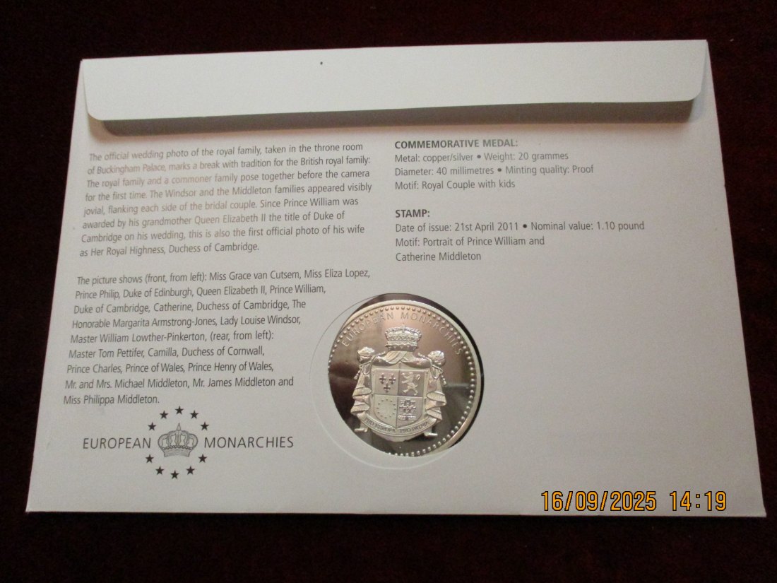  Numisbrief The Royal Wedding Gewicht: 42g /3   