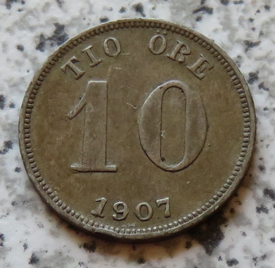  Schweden 10 Öre 1907   
