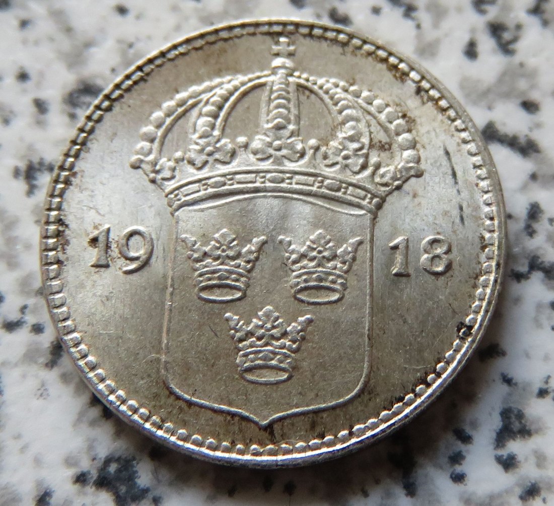 Schweden 10 Öre 1918, Erhaltung   