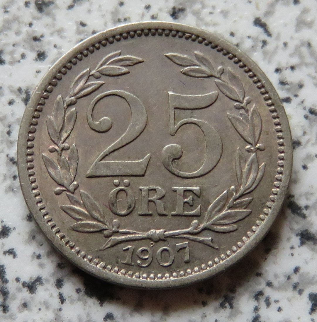  Schweden 25 Öre 1907   