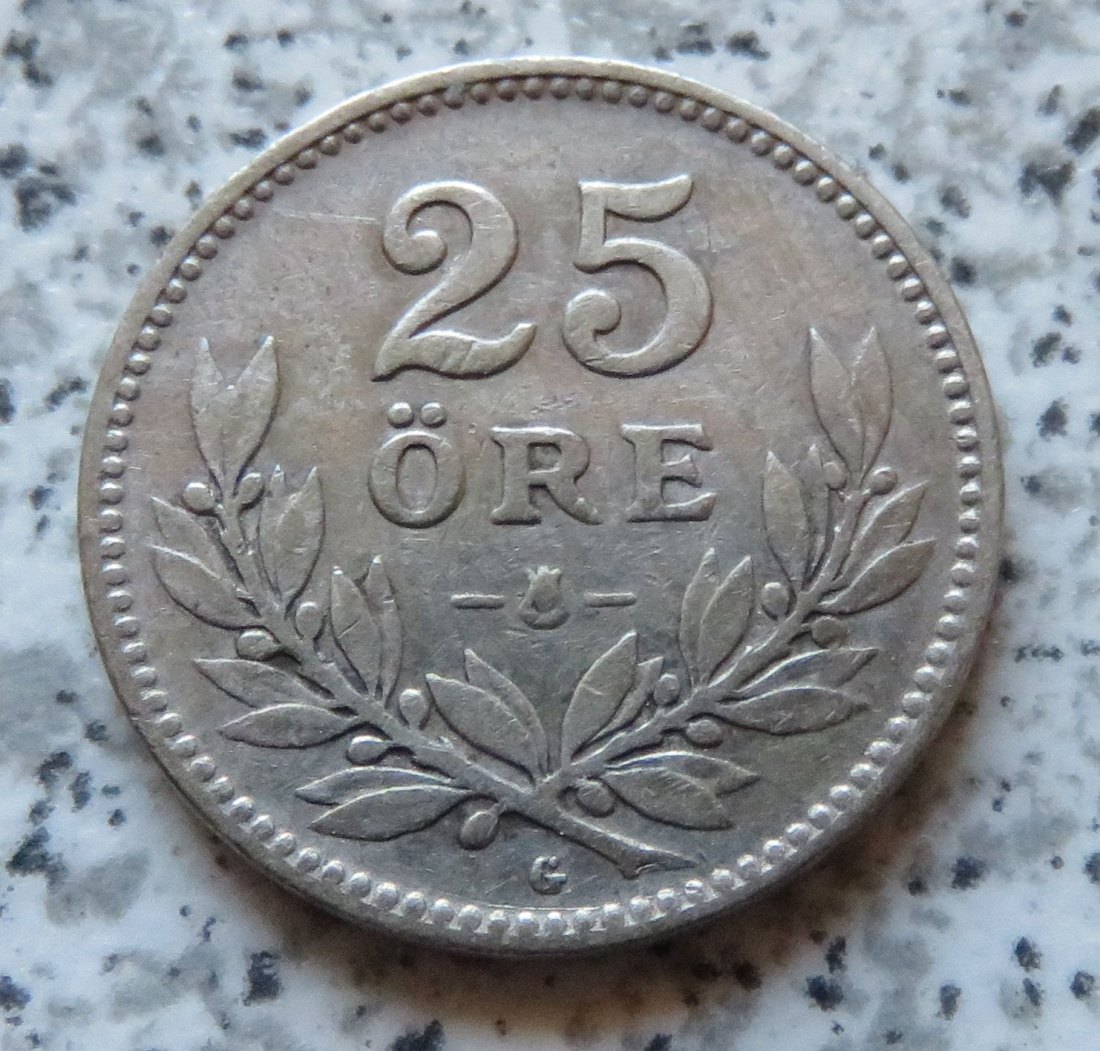  Schweden 25 Öre 1933, besserer Jahrgang   
