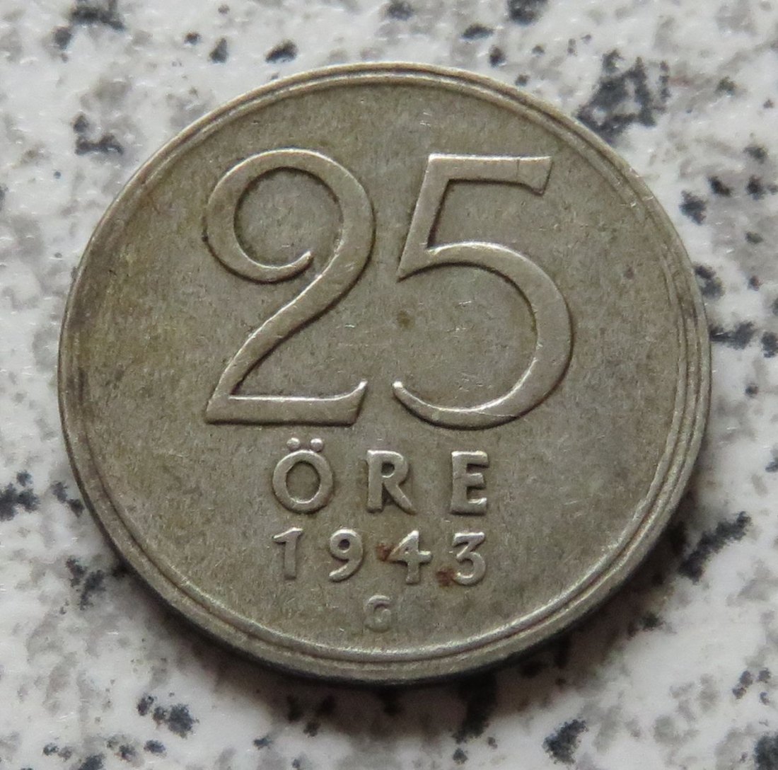  Schweden 25 Öre 1943   