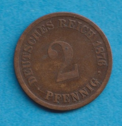  Kaiserreich 2 Pfennig 1876 D   