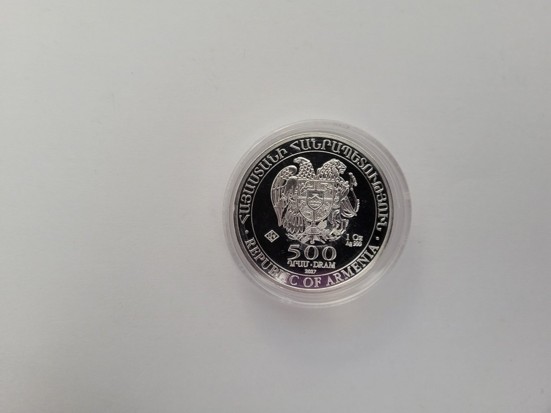  500 Dram 2017 1 Oz Noah´s Ark silber 999 Armenien Spittalgold9800 (5455   