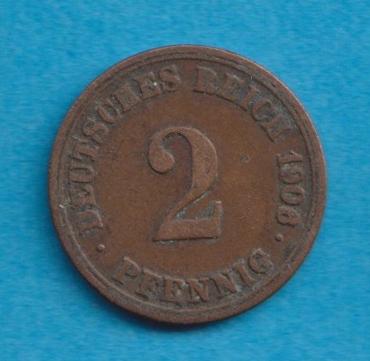  Kaiserreich 2 Pfennig 1906 A   