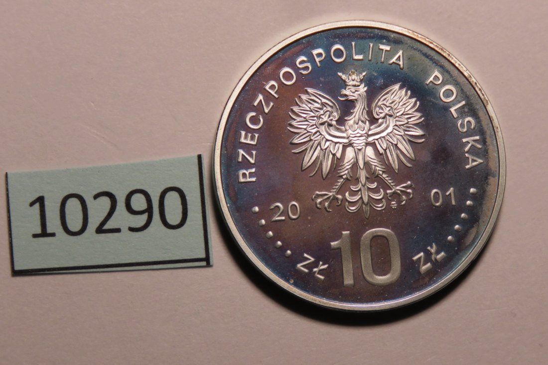  10290 Polen 2001 - 10 zt - Jan Sobieski  -  SILBER   