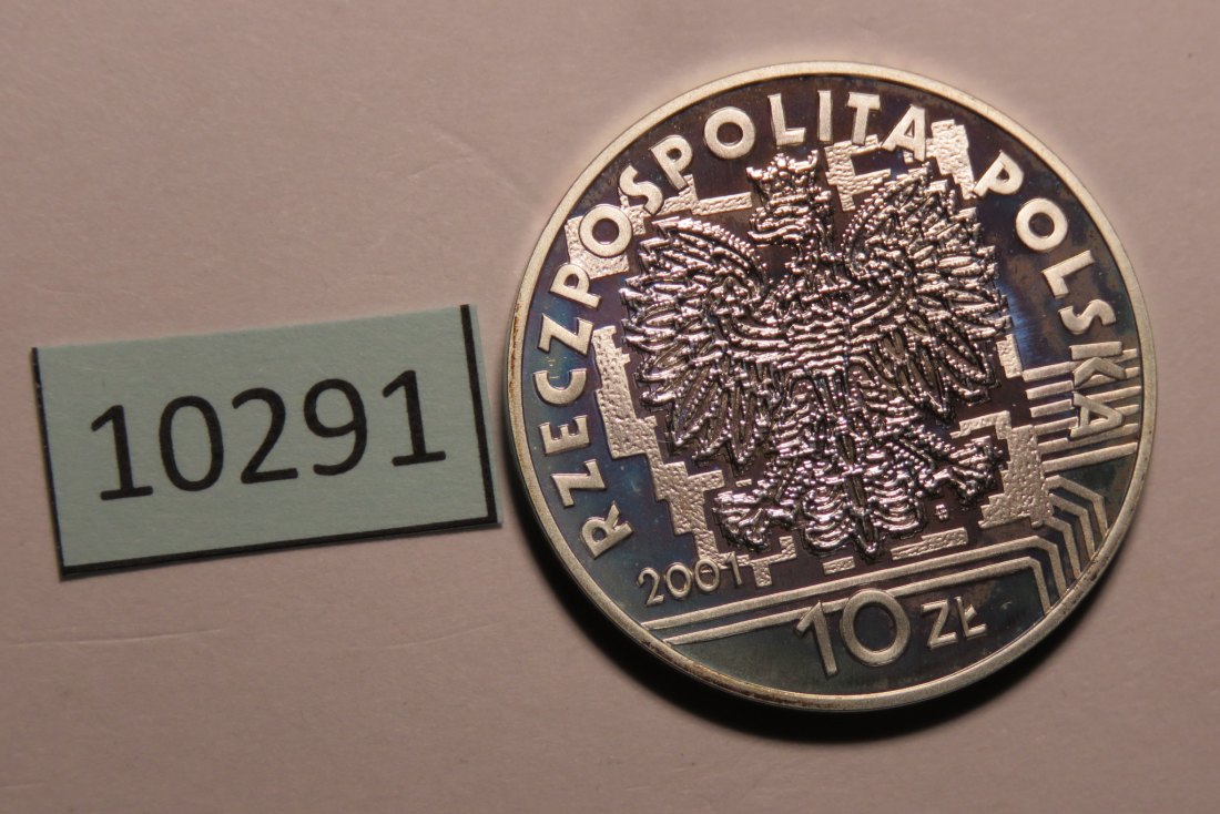  10291 Polen 2001 - 10 zt - Jahr 2001 - SILBER   