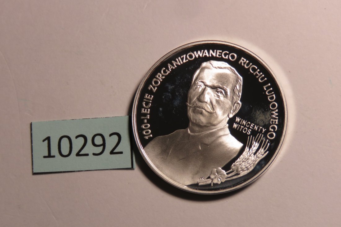  10292 Polen 1995 - 10 zt - Wincenty Witos - SILBER   