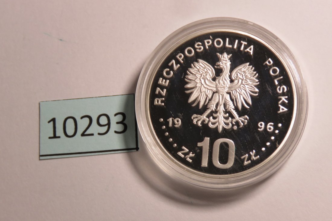  10293 Polen 1996 - 10 zt -  Zygmunt II August - Büste - SILBER   