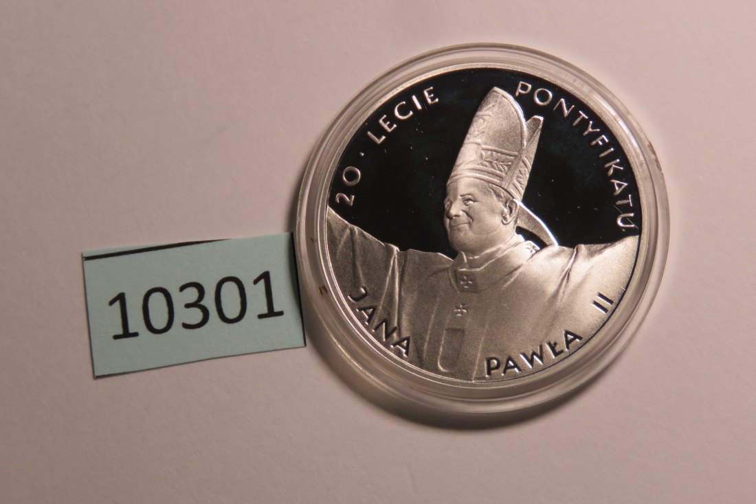 10301 Polen 1998 - 10 zt - 20 Jahre Papst Joh. Paul II - SILBER