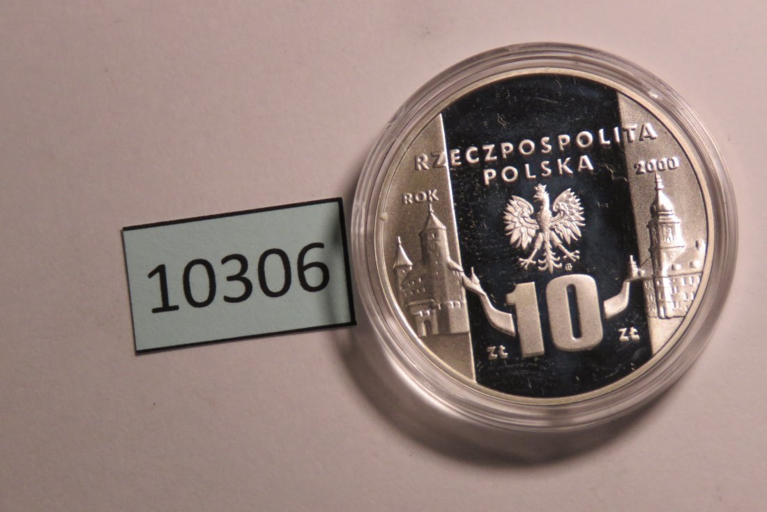  10306 Polen 2000 - 10 zt - Adler auf Säule - SILBER   