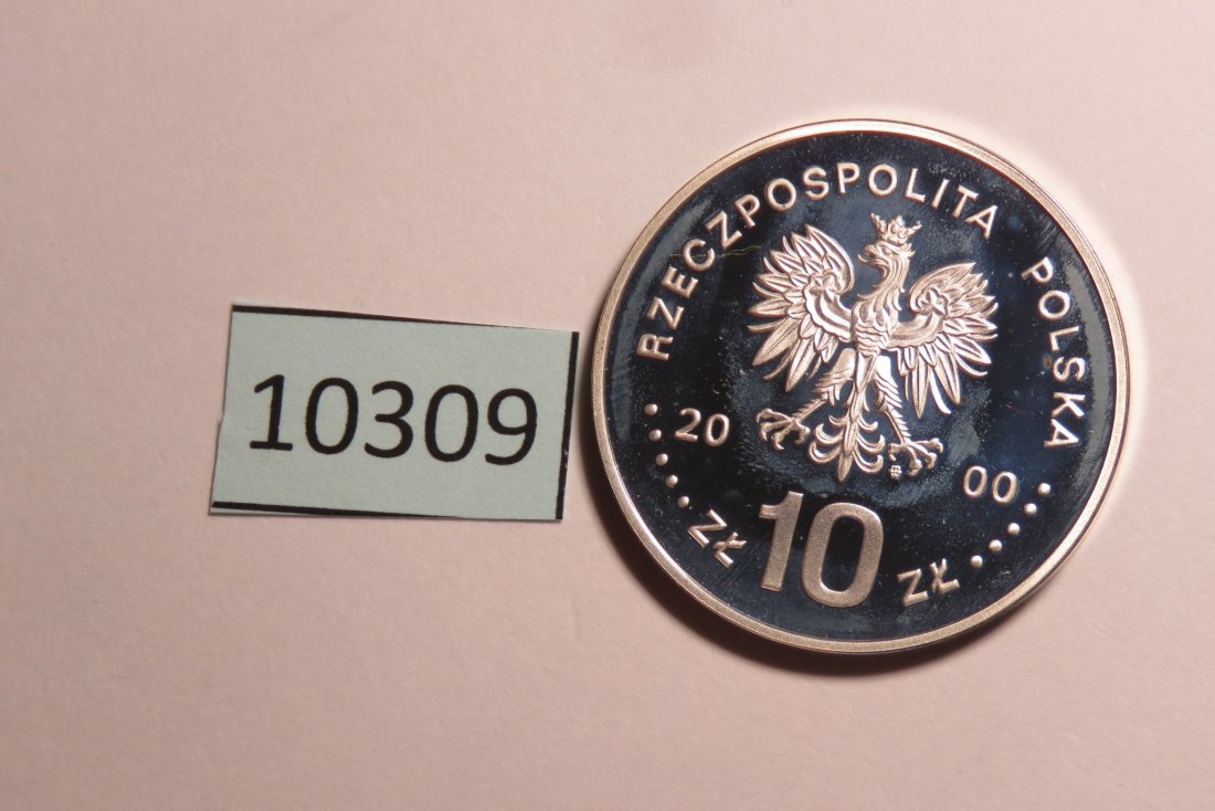  10309 Polen 2000 - 10 zt - Jan II Kasimir 1/2 - SILBER   