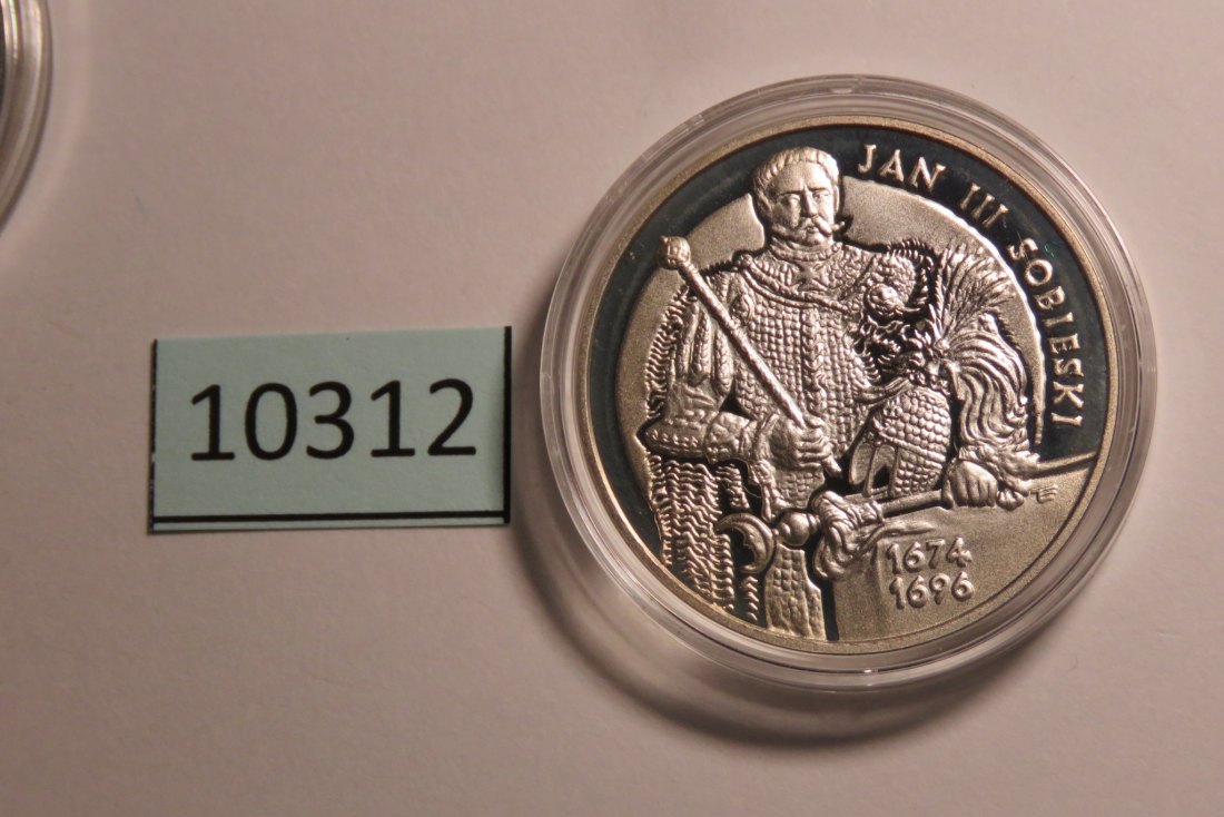  10312 Polen 2001 - 10 zt - Jan Sobieski  3/4 - SILBER   