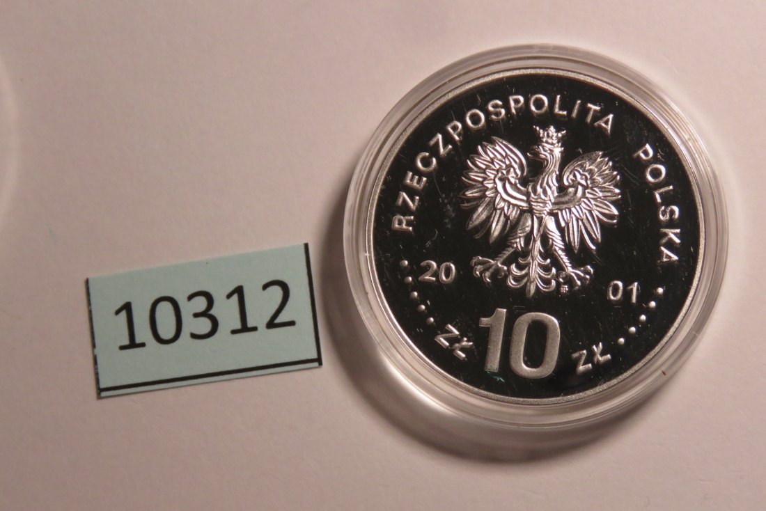  10312 Polen 2001 - 10 zt - Jan Sobieski  3/4 - SILBER   
