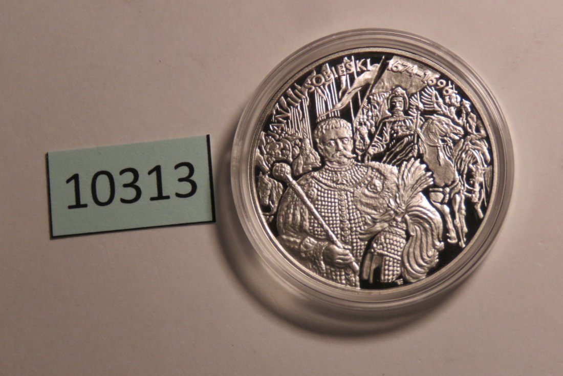  10313 Polen 2001 - 10 zt - Jan Sobieski  1/2 - SILBER   