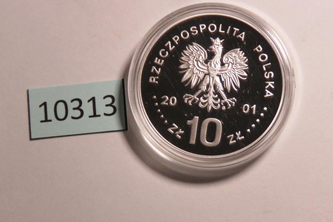  10313 Polen 2001 - 10 zt - Jan Sobieski  1/2 - SILBER   