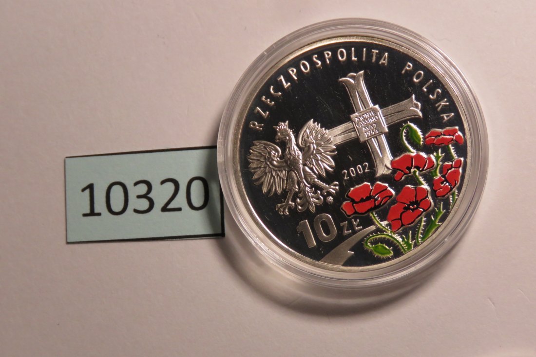  10320 Polen 2002 - 10 zt - General Anders - SILBER mit Farbe   