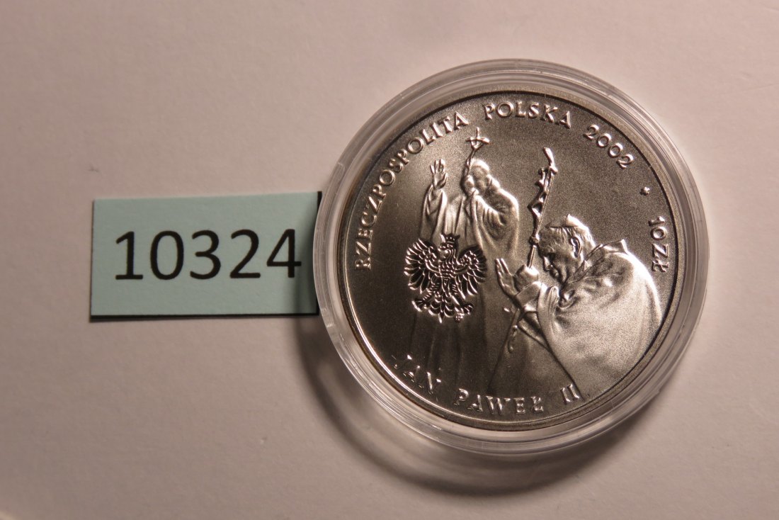  10324 Polen 2002 - 10 zt - Papst Joh. Paul II - SILBER   