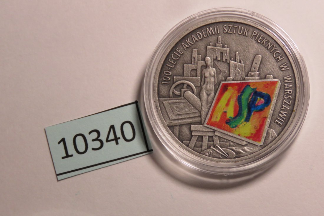  10340 Polen 2004 - 10 zt - Kunstakademie - SILBER mit Farbe   