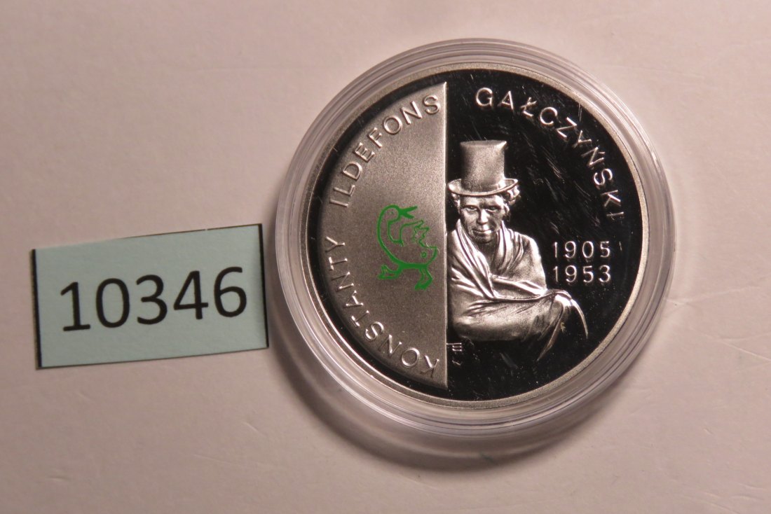  10346 Polen 2005 - 10 zt - Konstanty Ildefons Galczynski  - SILBER mit Farbe   
