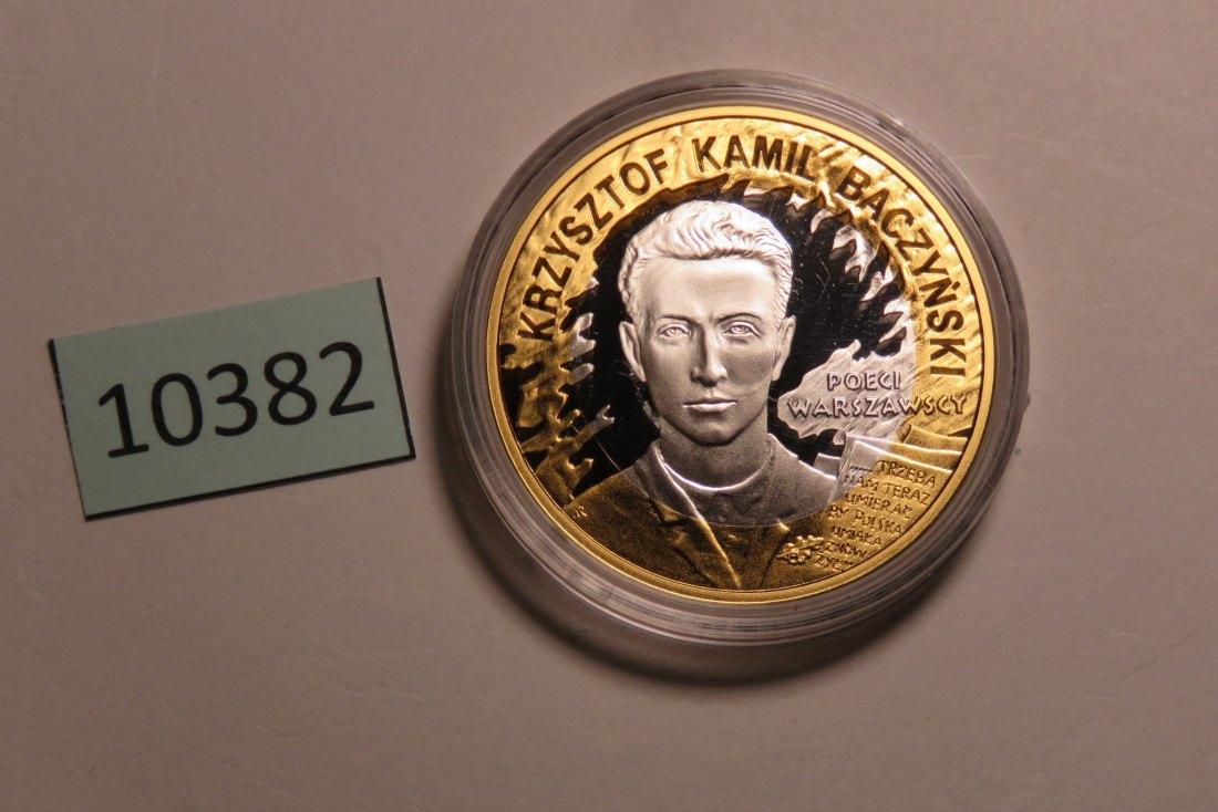  10382 Polen 2009 - 10 zt - Baczynski - SILBER mit Goldrand   