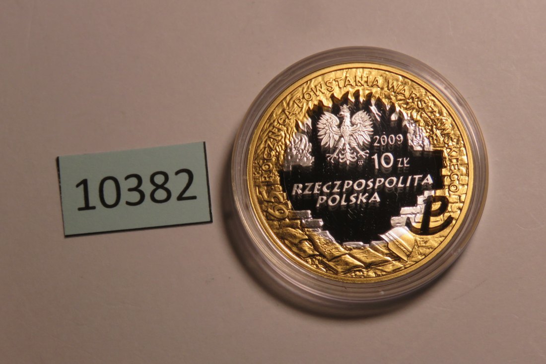  10382 Polen 2009 - 10 zt - Baczynski - SILBER mit Goldrand   