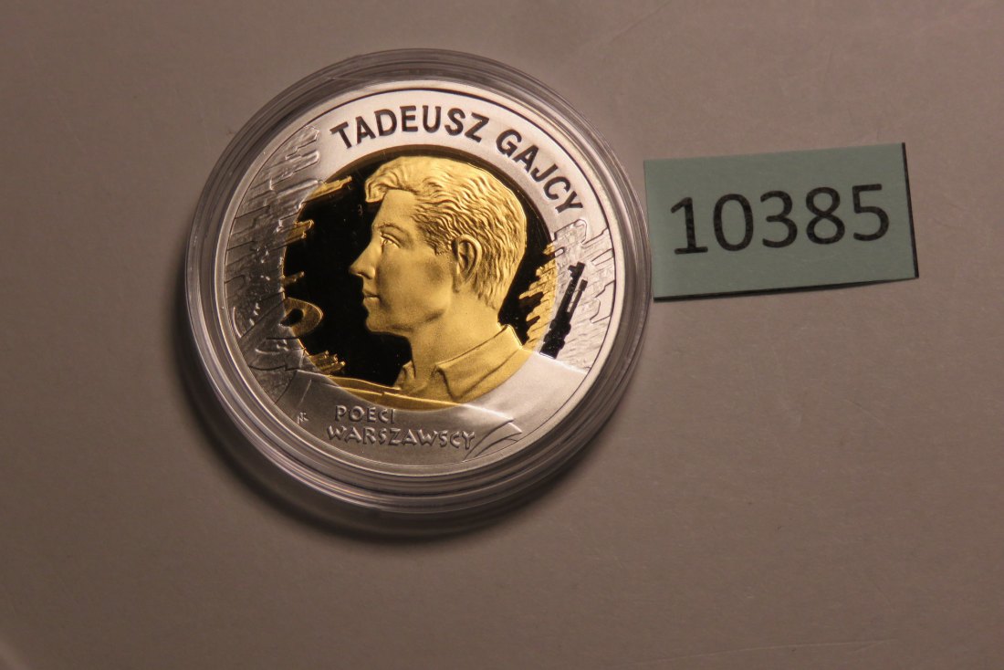  10385 Polen 2009 - 10 zt - Gajcy - SILBER mit Gold   