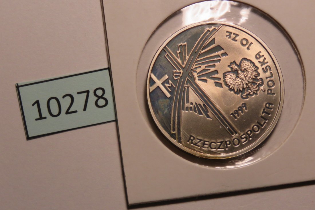  10278 Polen 1999 - 10 zt - Papst Joh. Paul II - SILBER   