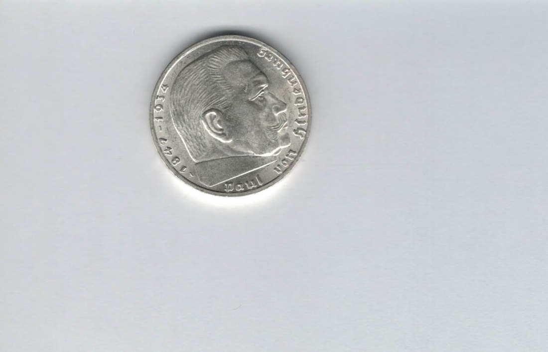  2 Mark 1939 A Paul von Hindenburg Reichsmark Ag 5g fein H´Kreuz Deutschland Spittalgold9800 (4976)   