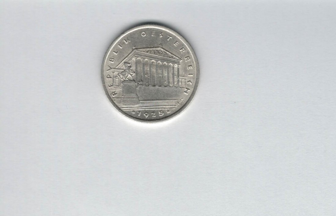  1 Schilling 1925 3,84g fein Ag 1. Rep Österreich Spittalgold9800 (4908   