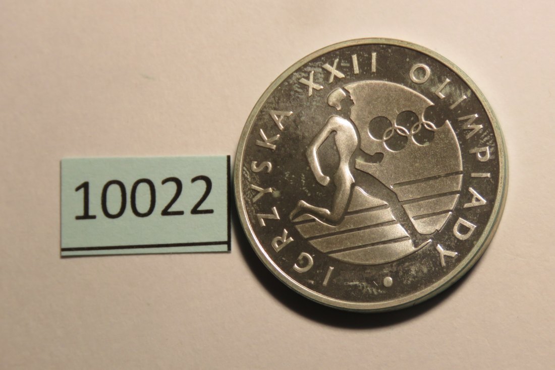  10022 Polen 1980 - 100 zt - Olympia Läufer - SILBER   