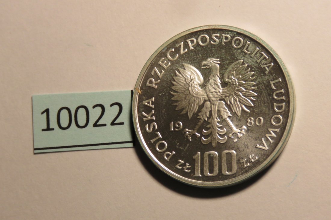  10022 Polen 1980 - 100 zt - Olympia Läufer - SILBER   