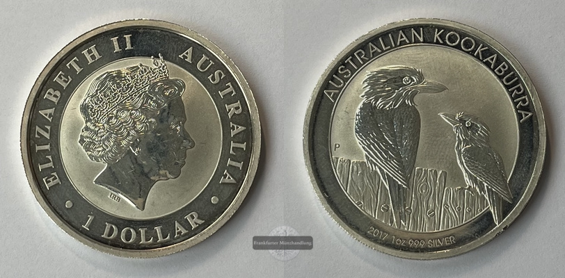  Kanada 1 Dollar 2017 Kookaburra KM#2781 FM-Frankfurt Feinsilber: 31,06g   