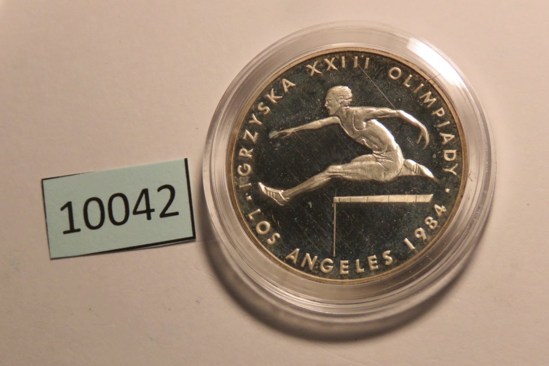  10042 Polen 1984 - 200 zt - Olympia Hürdenlauf - SILBER   