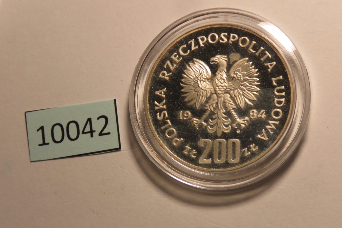  10042 Polen 1984 - 200 zt - Olympia Hürdenlauf - SILBER   