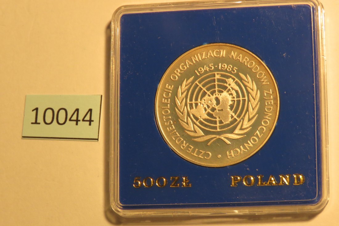  10044 Polen 1985 - 500 zt - 40 Jahre U N O - SILBER   
