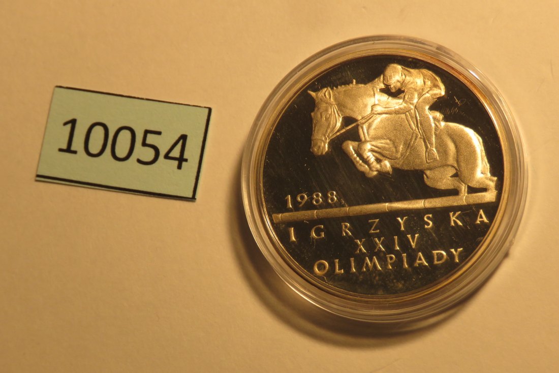  10054 Polen 1987 - 500 zt - Olympia Reiten - SILBER   