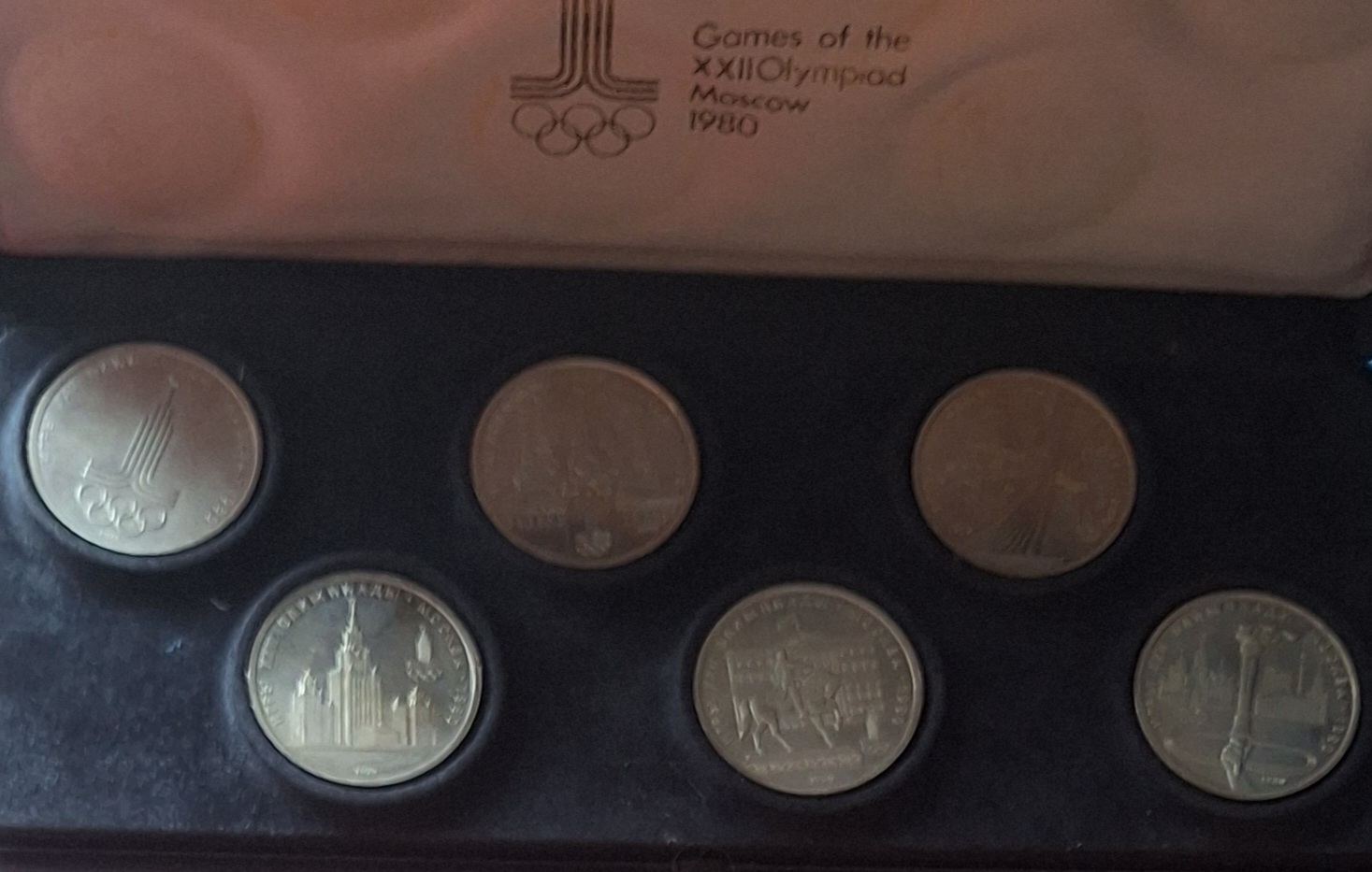  Russland/Sowjetunion, 1 Rubel Set 1977-1980, XXII Olympische Sommerspiele Moskau,   