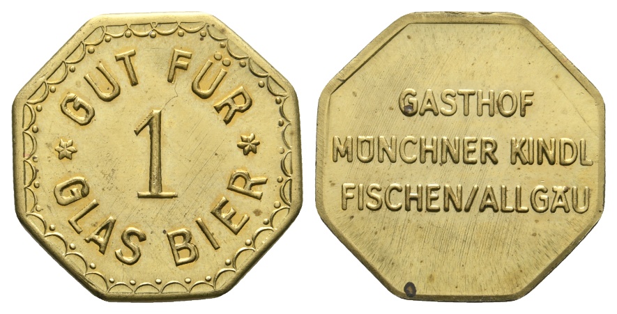  Marke; Fischen/Allgäu; Biermarke; Gasthof Münchner Kindl   