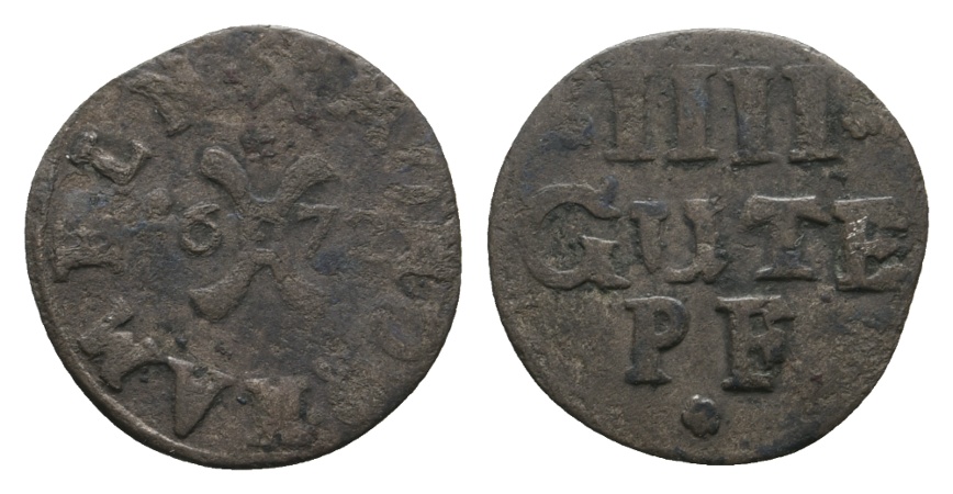  Altdeutschland; Hameln; Kleinmünze 1672   