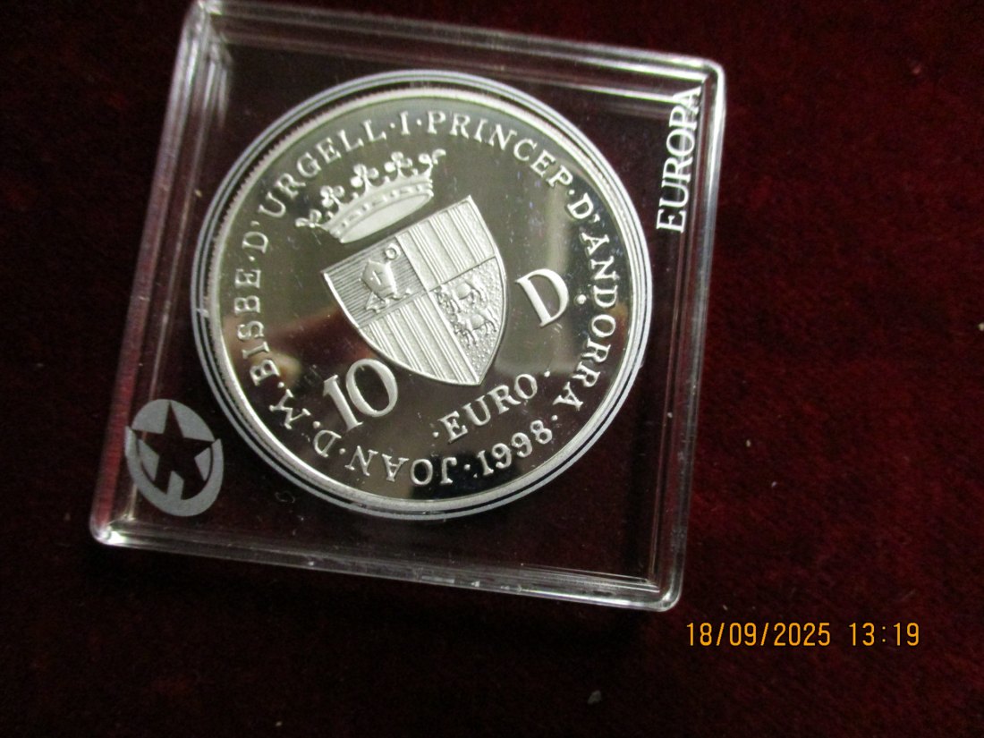  Andorra 10 Diners 1998  Silber 925er Gewicht: 31,47 rau   