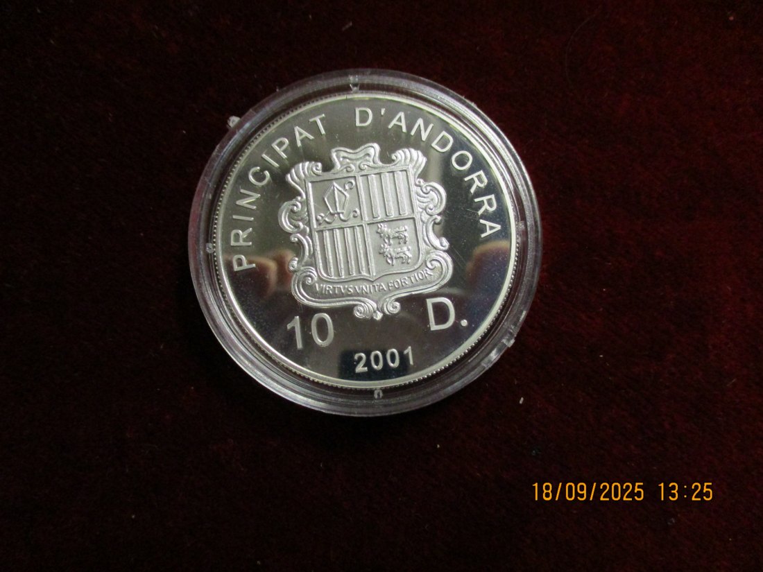  Andorra 10 Diners 2001  Silber 925er Gewicht: 31,47 rau   