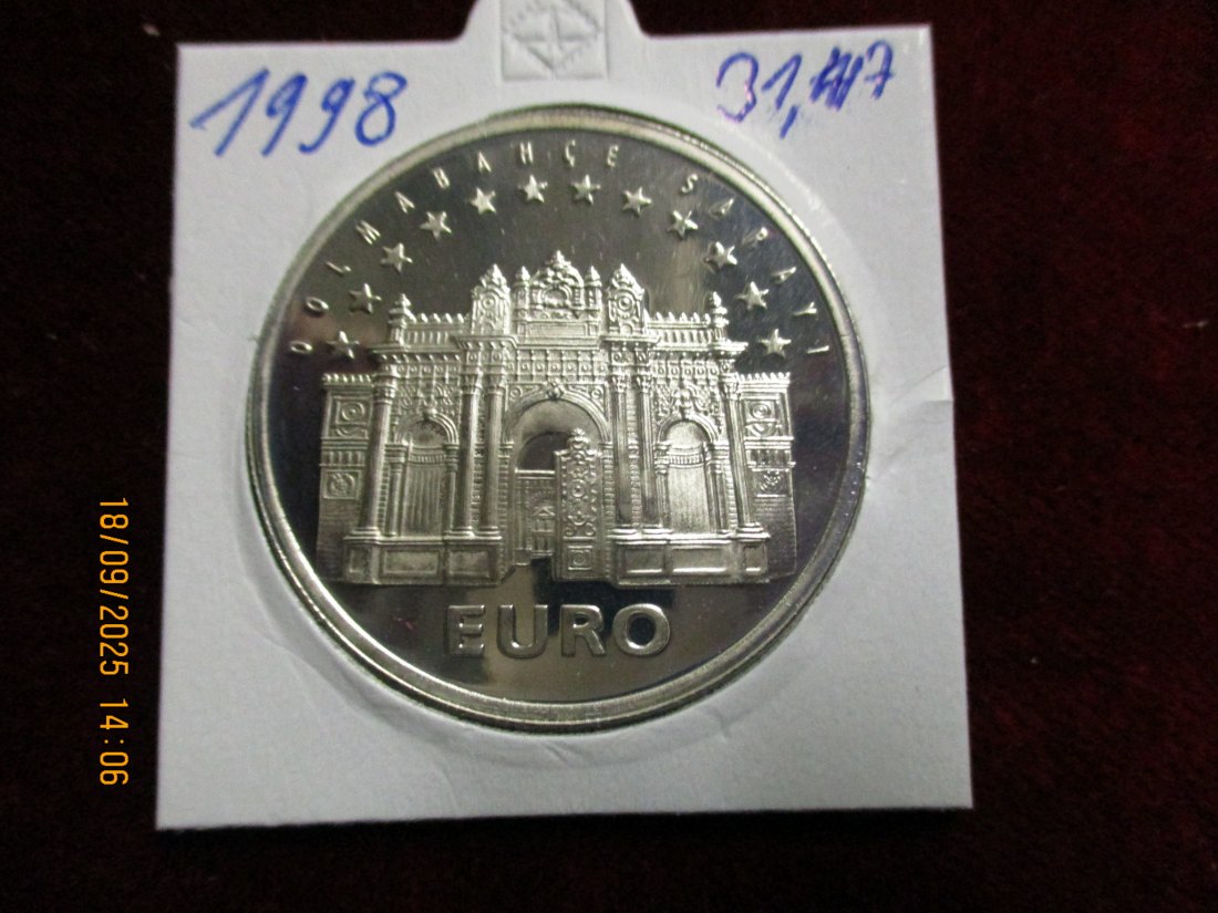  Türkei 1998 - 3.000.000 Lira 925er Silber Gewicht: 31,47g   