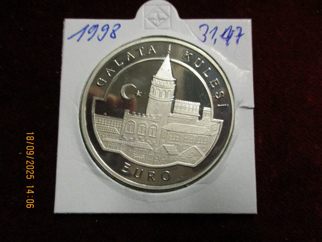  Türkei 1998 - 3.000.000 Lira 925er Silber Gewicht: 31,47g   